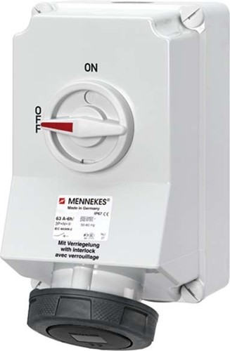 Mennekes Wanddose DUO 63A,4p,7h,500V,IP67 5111A