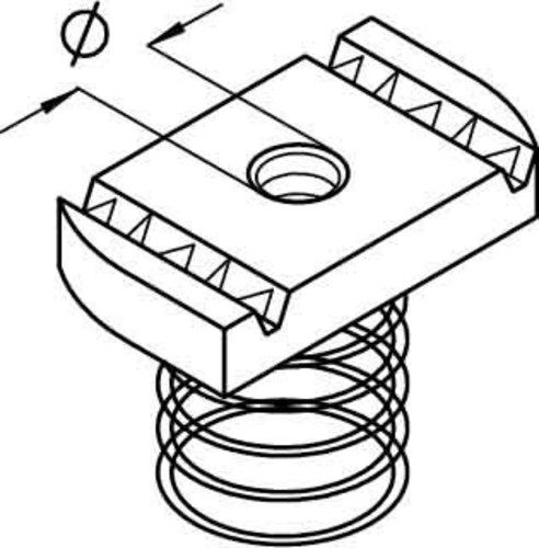 PohlCon (Puk) Ankermutter mit Feder AMF22 M10