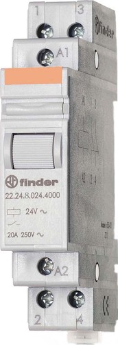 Finder Installationsrelais 2Ö, 20A, 24VAC 22.24.8.024.4000