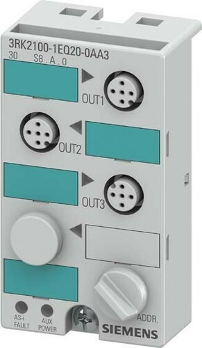 Siemens Dig.Industr. AS-I Kompaktmodul Slave, Digital, 3A 3RK2100-1EQ20-0AA3