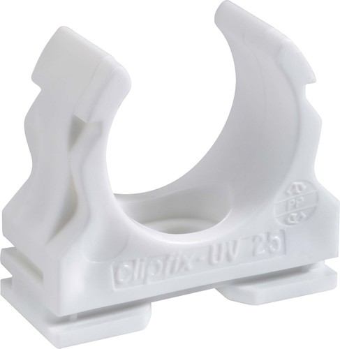 Fränkische Kunststoff-Klemmschelle UV-stabilisiert clipfix-UV 16 weiß