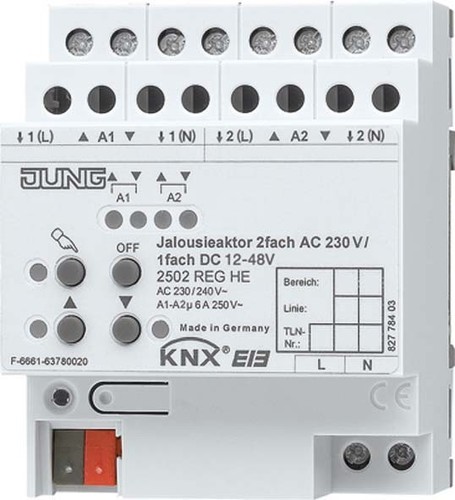 Jung KNX Jalousieaktor REG Gehäuse 4TE 2502 REGHE