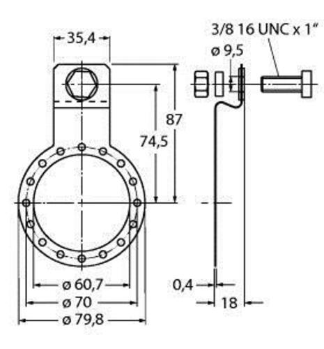 Turck Befestigungsblech Hohlwellendrehgeber RME-5