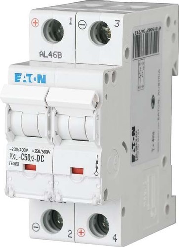 Eaton Leitungsschutzschalter 50A,2p,Steckkl.C, DC PXL-C50/2-DC