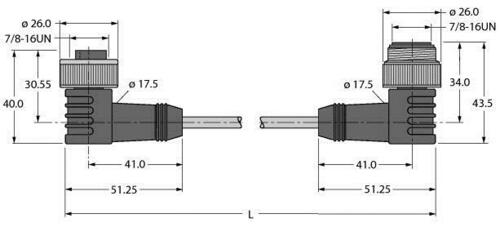 Turck Spannungsversorgungsltg. PUR WKM43-0.5-WSM43