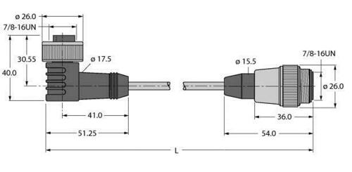 Turck Spannungsversorgungsltg. PUR WKM52-10-RSM52