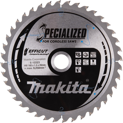 Makita Sägeblatt 165x20x40Z, EFFICUT E-12223