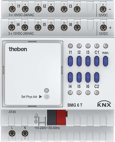 Theben Binäreingang MIX2,Grundgerät,6Kan BMG 6 T KNX