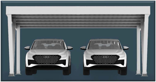 Niedax PV Carport, Double H=2,10m, B=6,0m PV-CP-D-210