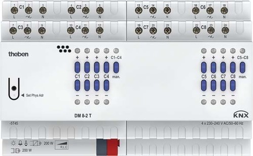 Theben Dimmaktor 8-fach DM 8-2 T KNX