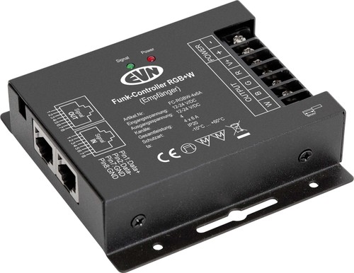 EVN Lichttechnik Funk-Empfänger-Controller 12-24V/DC-4x6A IP20 FCRGBW4X6A