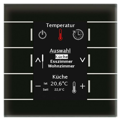 MDT technologies Glas Bedienzentrale Smart mit Farbdisplay,sw BE-GBZS.01