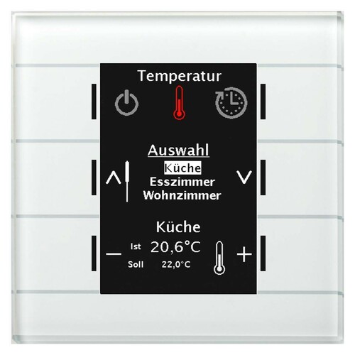 MDT technologies Glas Bedienzentrale Smart mit Farbdisplay,ws BE-GBZW.01