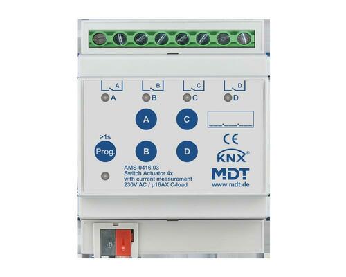 MDT technologies Schaltaktor 4-fach, 4TE REG, 16 A, 230 V AC AMS-0416.03