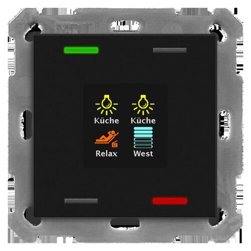 MDT technologies KNX Taster Smart 55 4-fach Farbdisplay, swmatt BE-TAS550406.01