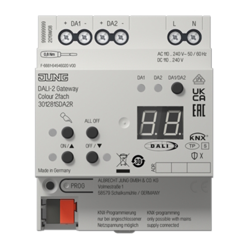 Jung KNX DALI-2 Gateway Colour 2-fach ch 30128 1S DA2 R