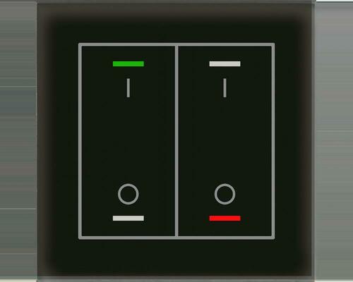 MDT technologies Glastaster II Light 2-fach RGBW, sw, schalten BE-GTL2TS.B1S