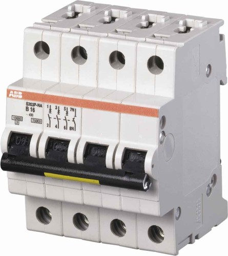 ABB Stotz S&J Sicherungsautomat B,15-25kA,16A,3P+NA S203P-B16NA