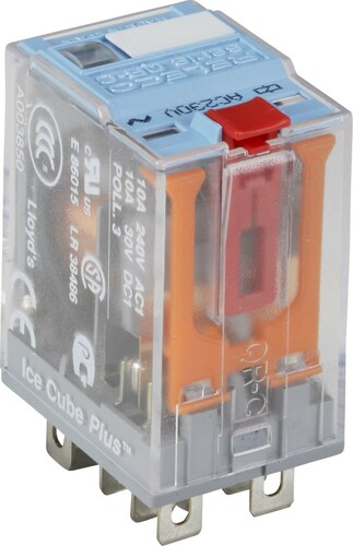 Comat Releco Miniature-Relais QRC blau 8-pin, 2 CO, X=LED C7-T21X/AC230V-Relec