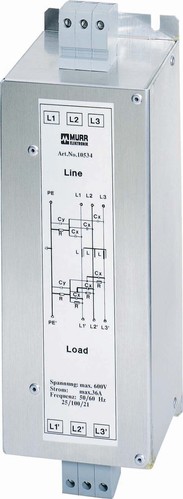 Murrelektronik Netzentstörfilter I:16A U:3x600VAC MEF 3/1 16A T