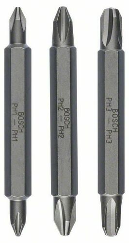 Bosch Power Tools Doppelklingenbit-Set PH1,PH2,PH3,60mm 2607001748