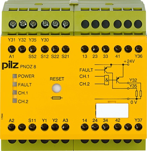 Pilz Not-Aus-Schaltgerät 3n/o 1n/c 2so PNOZ 8 24VDC #774760