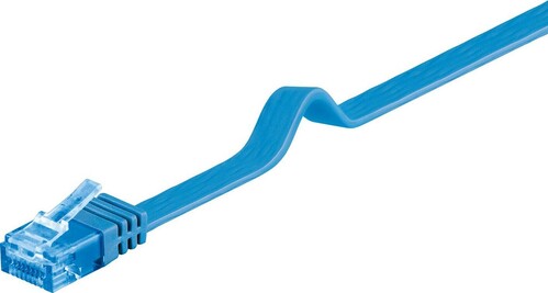 Goobay Flachkabel U/UTP Cat6a blau 0,5m 96295