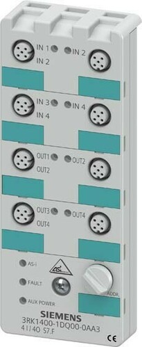 Siemens Dig.Industr. AS-Interface Modul Digital, 4E/4A, IP67 3RK1400-1DQ00-0AA3