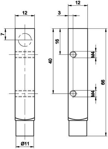 Ipf Electronic Sensor,ind. 12x12x66 sn=2mm,pnp,b IC1301L0