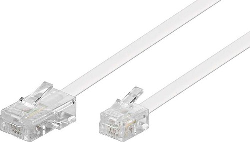 Goobay RJ45-RJ11 Anschlußkabel 10m,ws,St/St 93059