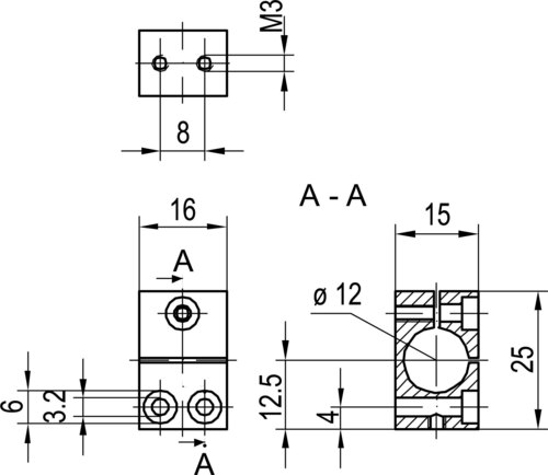 Sensopart Montageblock Innen D=12mm MB 12