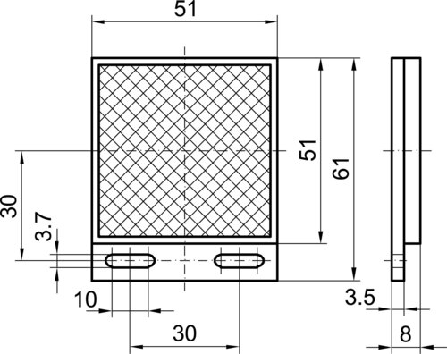 Sensopart Reflektor Für Reflexlichts chranke 51x61mm, 2 B R5