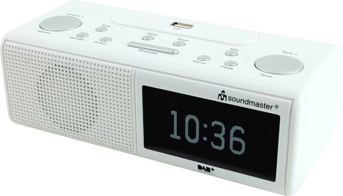 Soundmaster DAB+Uhrenradio UKW-PLL,USB UR8350WE weiß