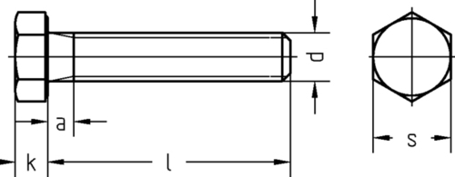 Dresselhaus Sechskantschraube 8.8 Feingewinde bis Kopf 0261/00001 16x1,5x40