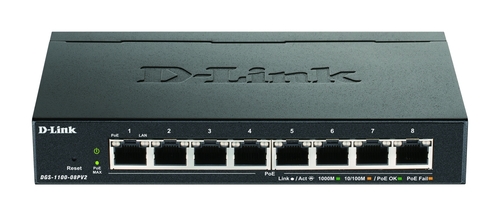 DLink Deutschland 8-Port Gigabit SmartSwitch Layer2 PoE DGS-1100-08PV2/E