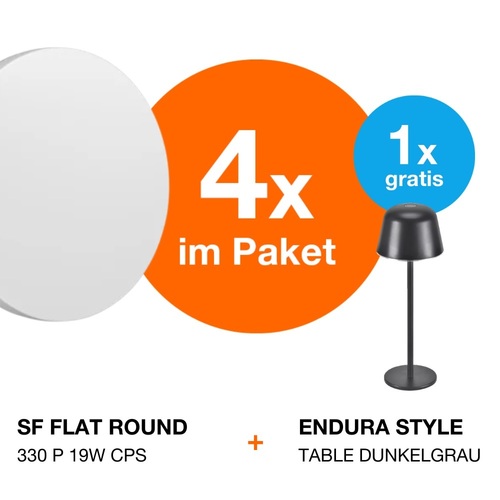 Ledvance LED-Leuchten-Paket grau 4xSFL +Akkuleuchte Leuchten-Paket2 SFFL