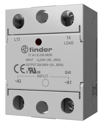 Finder Relais mit 2 SSR-Kontakten 25 A/24 bis 660 V AC 77.A2.9.024.8671