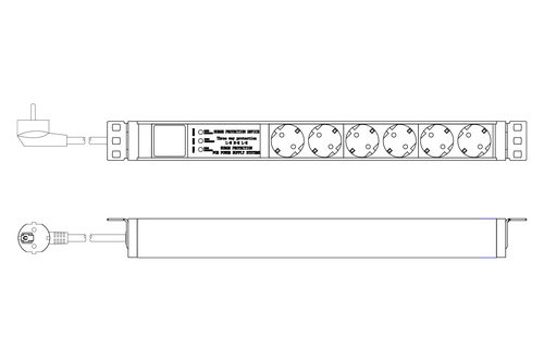 DIGITUS Steckdosenleiste 6-fach, 2m Zuleitung DN-95432