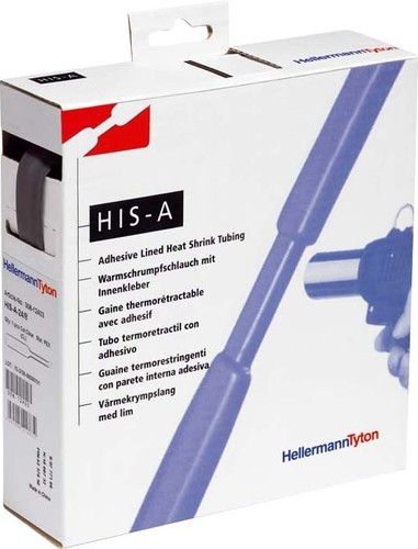 HellermannTyton Schrumpfschlauch schwarz 3=1 L=10m HISA-3/1-POX-BK