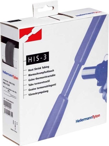 HellermannTyton Warmschrumpfschlauch 3:1 5m schwarz HIS-3-6/2-POX-BK