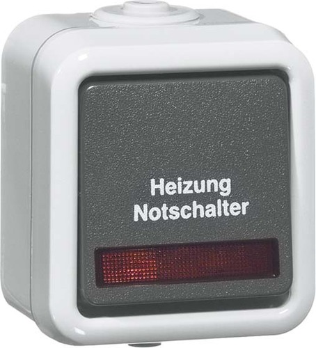 Peha Heizung-Notschalter gr 10A 250V Kontrolll. D 626 WAB HN