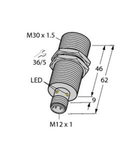 Turck Sensor induktiv BI15UM30VP44XH1141