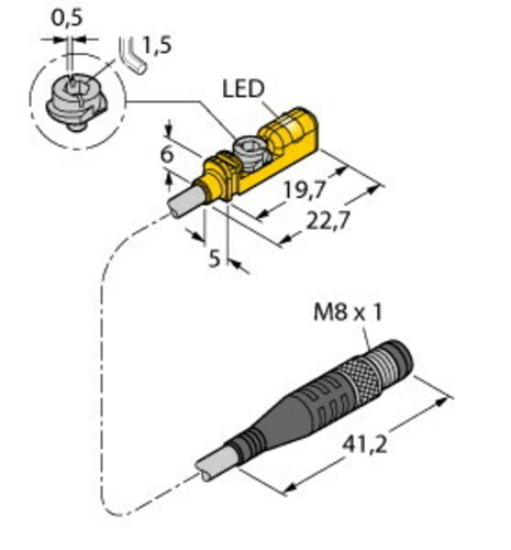 Turck Magnetfeldsensor f. Kurzhubzyslinder BIMUNTKAP7X0.3PSG3M