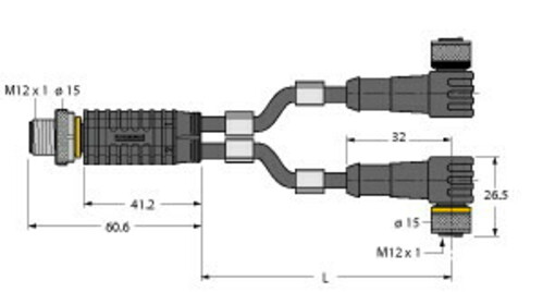 Turck Zweifachverteiler VBRS4.42WKC4T1/1/TXL