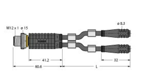 Turck Zweifachverteiler VBRS4.4-2 #6630444