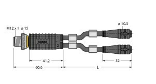 Turck Zweifachverteiler VBRS4.4-2 #6630456