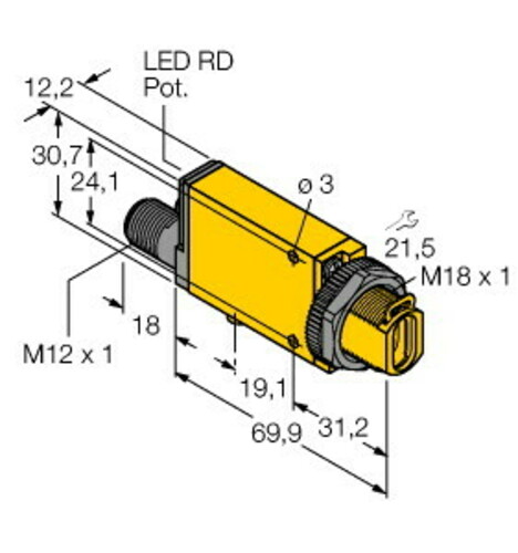 Turck Opto Sensor Lichtleiter MIAD9FQ