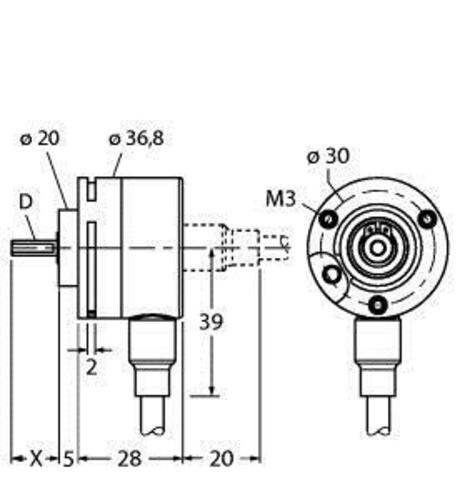 Turck Inkrementaler Drehgeber RI-08S6S-2F1024-C 1M