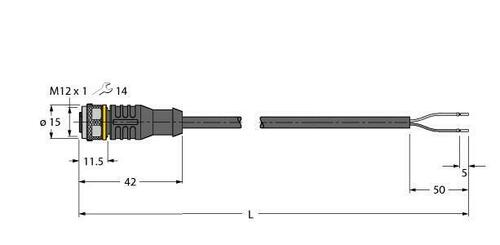 Turck Aktuator- u. Sensorleitung PVC RKC4.221T-3,5/TEB