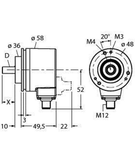 Turck Absoluter Drehgeber Multiturn RM-28S6C-3C25B-H1181